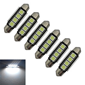 baratos Outras Luzes LED-Jiawen 6 pcs 1.5 w 80-90 lm luz do carro luz de leitura decoração luz 4 leds smd 5050 branco frio dc 12 v