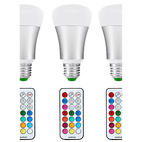 baratos Lâmpadas Decorativas-3pçs 8.5 W Lâmpada Redonda LED 880 lm E26 / E27 A80 1 Contas LED COB Impermeável Sensor Sensor infravermelho Branco Natural RGB 85-265 V / Regulável / 3 pçs / RoHs