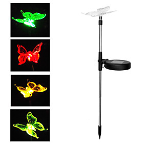 baratos Luzes do caminho-Brelong 1 pc solar rgb borboleta gramado luz dc4.5v