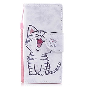 baratos Xperia XZ1-Capinha Para Sony / Sony Xperia XA Sony Xperia XZ1 / Sony Xperia XA1 / Sony Xperia XA Carteira / Porta-Cartão / Com Suporte Capa Proteção Completa Gato Rígida PU Leather