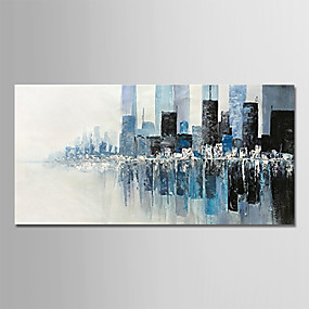 baratos Pintura-Pintura a Óleo Pintados à mão - Abstrato Modern Sem armação interna / Lona Laminada