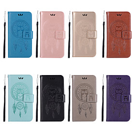 baratos LG Q7 / Q7+-Capinha Para LG LG Q Stylus / LG X Style / LG X Power Carteira / Porta-Cartão / Com Suporte Capa Proteção Completa Corujas Rígida PU Leather