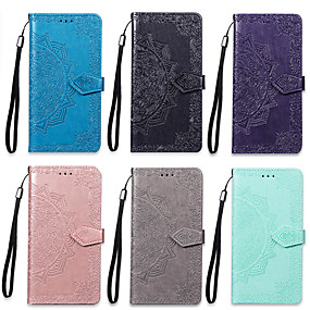 baratos Xperia 10 / XA3-Capinha Para Sony Sony Xperia XZ3 / Xperia XA3 Carteira / Porta-Cartão / Com Suporte Capa Proteção Completa Mandala Rígida PU Leather