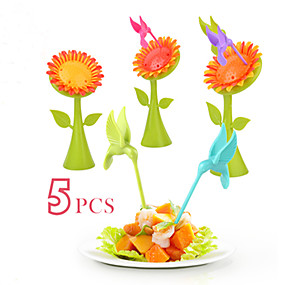 baratos Talheres-Plástico Casual Garfo de Fruta, Alta qualidade 5pçs