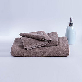 baratos Toalhas &amp; Roupões-Qualidade superior Conjunto de Toalhas de Banho, Sólido / Moderno 100% algodão Sala de Estar / Quarto / Banheiro 3 pcs
