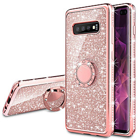 baratos Samsung Galaxy S8 Plus-Titular do anel de rotação de 360 graus de diamante chapeamento macio tpu glitter bling casos para s10 s10 s10 s10 s10 s9 plus s9 s8 mais s8 s7 borda s7 caso brilhante