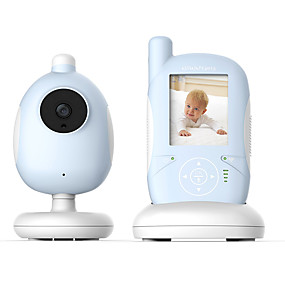baratos Monitores Bebê-2.4 polegada dispositivo de cuidados com o bebê sem fio toque botão de apoio bidirecional interfone música luz noturna e exibição de temperatura