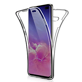 baratos Samsung Galaxy Note 9-360 dupla capa de silicone para samsung galaxy s10 plus s10 e s10 s9 além de s9 s8 mais s8 s7 borda s7 nota 9 nota 8 nota 10 mais nota 10 transparente claro macio tpu case capa