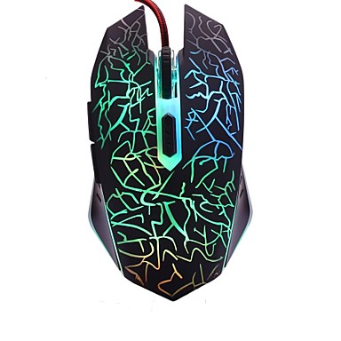 baratos Acessórios para Jogos de Computador-DAREU E12 USB com fio Óptico Mouse para Jogos Luz LED 800/1200/1600/2400 dpi 4 níveis de DPI ajustáveis 6 pcs Chaves