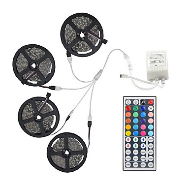 baratos LED &amp; Iluminação-20m light sets 600 leds 5050 smd 10mm rgb controle remoto / rc / cortável / regulável / linkável / adequado para veículos / auto-adesivo / de mudança de cor / ip44