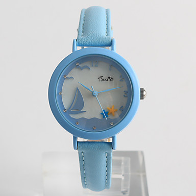 baratos Novidades-Mulheres Relógio de Pulso Quartzo Couro PU Acolchoado Branco / Azul / Roxa Venda imperdível / Analógico senhoras Casual Fashion Relógio Elegante - Branco Roxo Azul Um ano Ciclo de Vida da Bateria