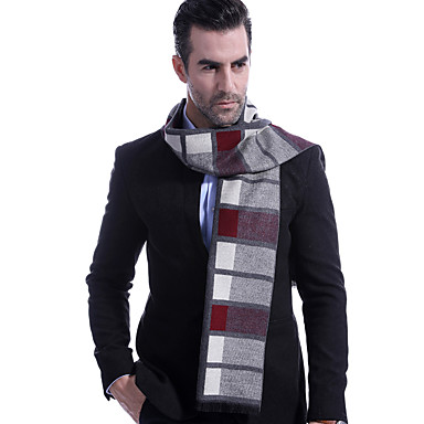 baratos Acessórios de Inverno-Homens Trabalho / Básico Retângular - Pregueado Estampa Colorida