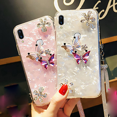 baratos vivo-Capinha Para Vivo Vivo Y67 / Vivo Y51 / Vivo Y35 Com Strass Capa traseira Borboleta Rígida Acrílico