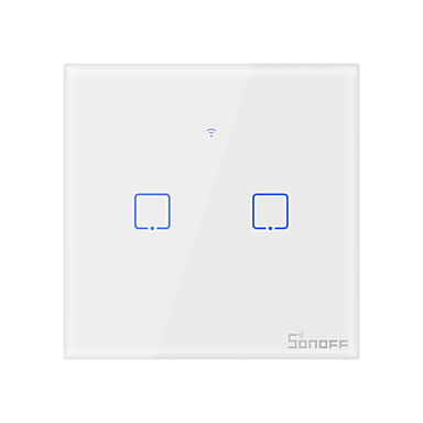 baratos Interruptor Inteligente-Sonoff t0uk2c-tx 100-240 v série tx interruptor de parede wi-fi interruptor de luz de toque da parede inteligente para o trabalho em casa inteligente com alexa google casa